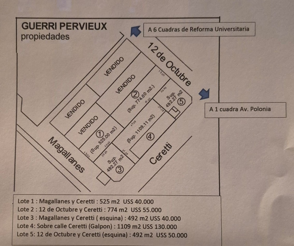 Venta LOTE. Z/ Bosque Alegre: 12 de Octubre y  Av. Polonia