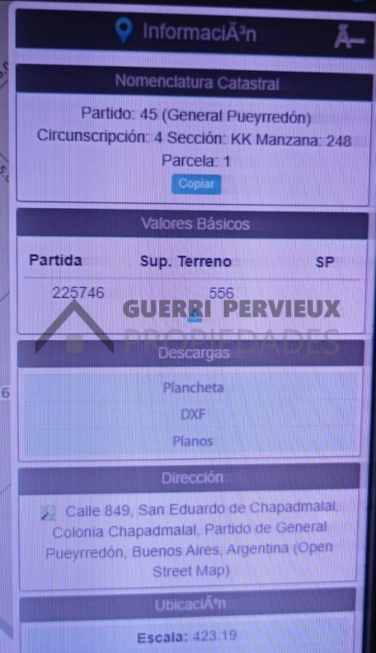 Venta LOTE . Z/ San Eduardo de CHapadlmalal