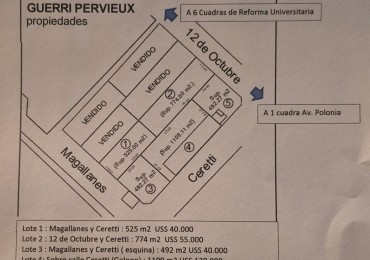 Venta Lote z/ Bosque Alegre . 12de Octubre y Av. Polonia 